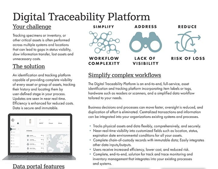 Digital Traceability Platform  Datasheet