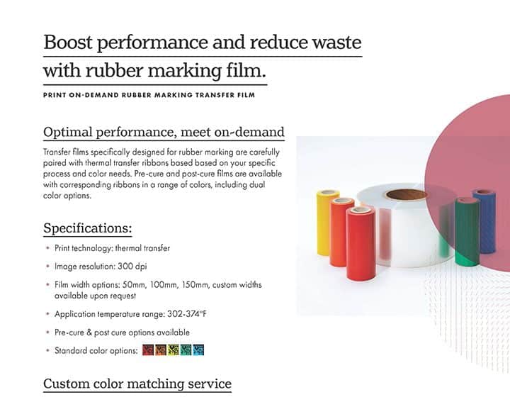 Print On-demand Rubber Marking Film Datasheet