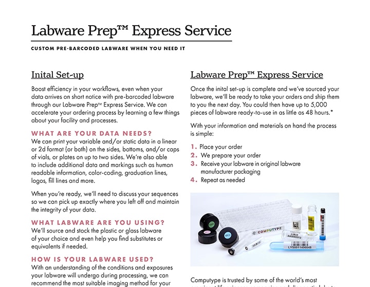 Labware Prep Express Services Datasheet